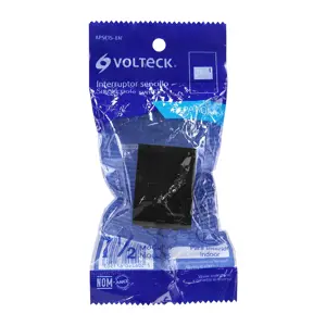 47986 / APSE15-EN Volteck Interruptor sencillo 1.5 módulos, línea Española,color negro