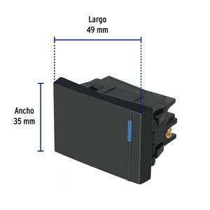 Volteck Interruptor sencillo 1.5 módulos, línea Española,color negro