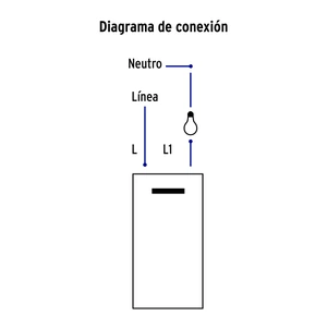 Volteck Interruptor sencillo 1.5 módulos, línea Española,color negro