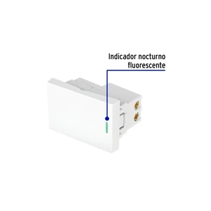 Volteck Interruptor sencillo blanco de 1.5 módulos, línea Lisboa