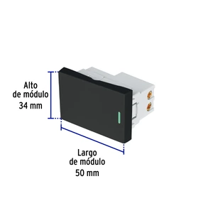Volteck Interruptor sencillo negro de 1.5 módulos, línea Lisboa