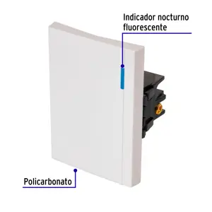 Volteck Interruptor sencillo 3 módulos, línea Española, color blanco