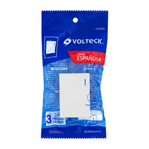 Volteck Interruptor de 3 vías, 3 módulos, línea Española, blanco