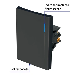 Volteck Interruptor de 3 vías, 3 módulos, línea Española, negro