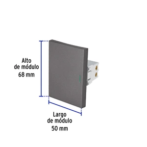 Volteck Interruptor 3 vías acero inox de 3 módulos, línea Lisboa