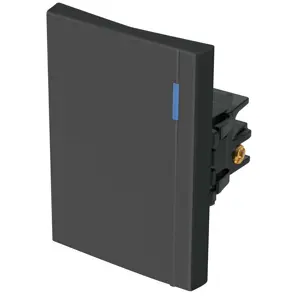 Volteck Interruptor sencillo 3 módulos, línea Española, color negro