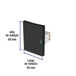 Volteck Interruptor sencillo negro de 3 módulos, línea Lisboa