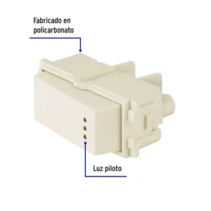 Volteck Interruptor de 3 vías con luz piloto, línea Italiana, marfil