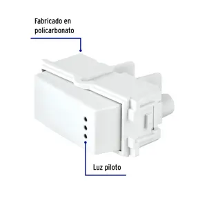 Volteck Interruptor de 3 vías con luz piloto, línea Italiana, blanco