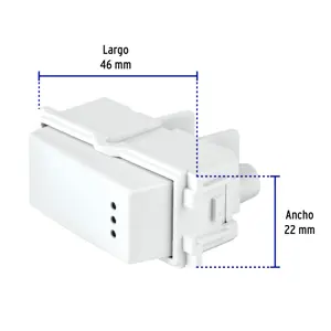 Volteck Interruptor de 3 vías con luz piloto, línea Italiana, blanco
