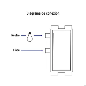 Volteck Interruptor sencillo con luz piloto, línea Italiana, marfil