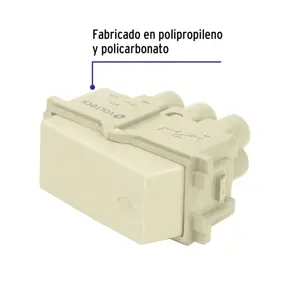 Volteck Interruptor para timbre, línea Italiana, color marfil