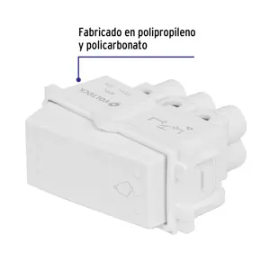 Volteck Interruptor para timbre, línea Italiana, color blanco