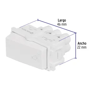 Volteck Interruptor para timbre, línea Italiana, color blanco