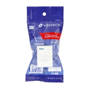 47053 / APTI15-EB Volteck Interruptor para timbre, 1.5 módulos, línea Española, blanco