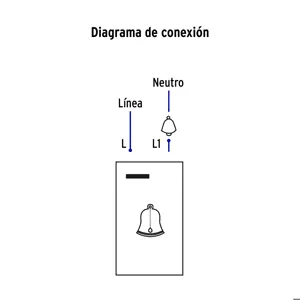 Volteck Interruptor para timbre, 1.5 módulos, línea Española, blanco