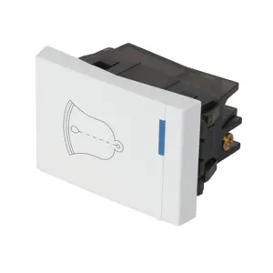 Volteck Interruptor para timbre, 1.5 módulos, línea Española, blanco