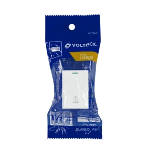 Volteck Interruptor para timbre blanco de 1.5 módulos, línea Lisboa