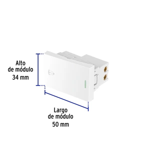Volteck Interruptor para timbre blanco de 1.5 módulos, línea Lisboa