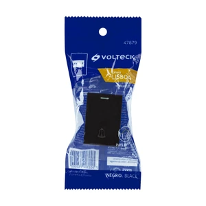 Volteck Interruptor para timbre negro de 1.5 módulos, línea Lisboa