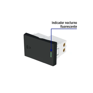Volteck Interruptor para timbre negro de 1.5 módulos, línea Lisboa