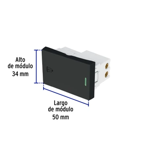 Volteck Interruptor para timbre negro de 1.5 módulos, línea Lisboa