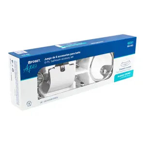 Foset Juego de 6 accesorios p/baño cromo chapetón ovalado, Aqua