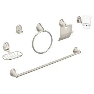 49162 / AQA-4003N Foset Juego de 6 accesorios p/baño satín chapetón ovalado, Aqua