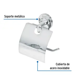 Portarrollo con cubierta de acero inoxidable, Foset Aqua