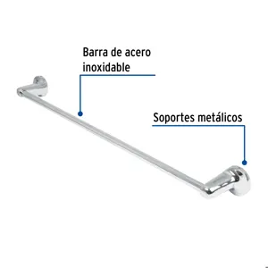 Toallero con barra de acero inoxidable, Foset Aqua