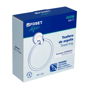 49396 / AQA-77 Toallero de argolla de acero inoxidable, Foset Aqua