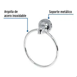 Toallero de argolla de acero inoxidable, Foset Aqua