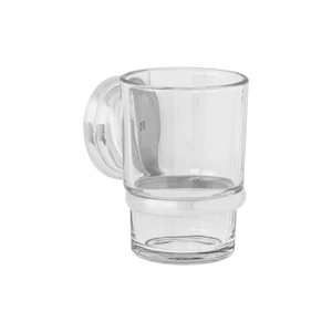 45978 / AQA-81N Portavaso cepillero satín con vaso de vidrio, Foset Aqua