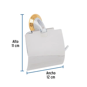 Portarrollo metálico acabado cromo-oro, Foset Aqua