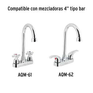 Foset Cuello tipo bar para mezcladora de lavabo, cromo, Aqua