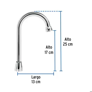Foset Cuello tipo bar para mezcladora de lavabo, cromo, Aqua