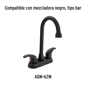 Foset Cuello tipo bar para mezcladora de lavabo, negro mate, Aqua