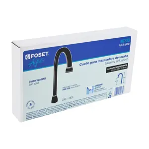 Foset Cuello tipo bar para mezcladora de lavabo, negro mate, Aqua