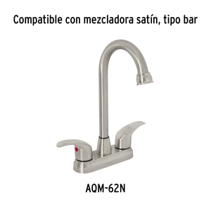 Foset Cuello tipo bar para mezcladora de lavabo, satín, Aqua