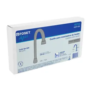 Foset Cuello tipo bar para mezcladora de lavabo, satín, Aqua