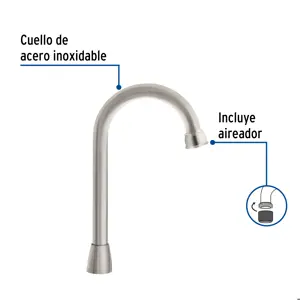 Foset Cuello tipo bar para mezcladora de lavabo, satín, Aqua