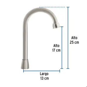 Foset Cuello tipo bar para mezcladora de lavabo, satín, Aqua