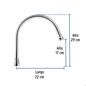 Foset Cuello largo para mezcladora de fregadero, cromo, Aqua