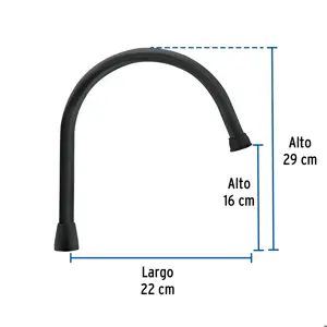 Foset Cuello largo para mezcladora de fregadero, negro mate, Aqua
