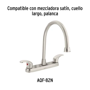 Foset Cuello largo para mezcladora de fregadero, satín, Aqua