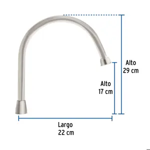 Foset Cuello largo para mezcladora de fregadero, satín, Aqua