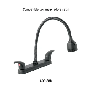 Cuello flexible para mezcladora de fregadero, negro, AQUA