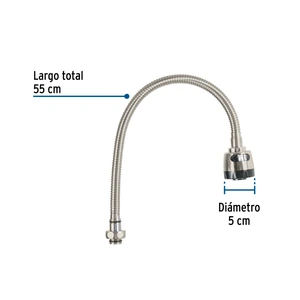 Cuello flexible para mezcladora de fregadero, satín, AQUA