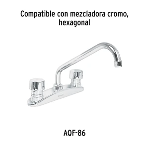 Foset Cuello estándar para mezcladora de fregadero, cromo, Aqua