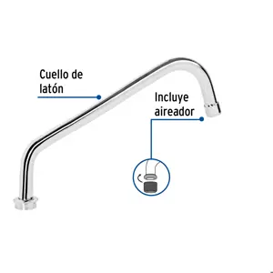 Foset Cuello estándar para mezcladora de fregadero, cromo, Aqua